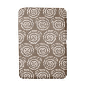 Spiral Seashell Block Print, Taupe Tan und Creme Badematte (Vorderseite Vertikal)
