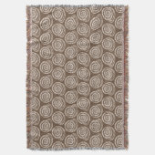 Spiral Seashell Block Print, Taupe Tan und Creme Decke (Vorderseite Vertikal)