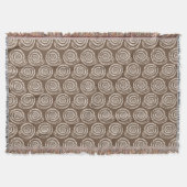 Spiral Seashell Block Print, Taupe Tan und Creme Decke (Vorderseite)