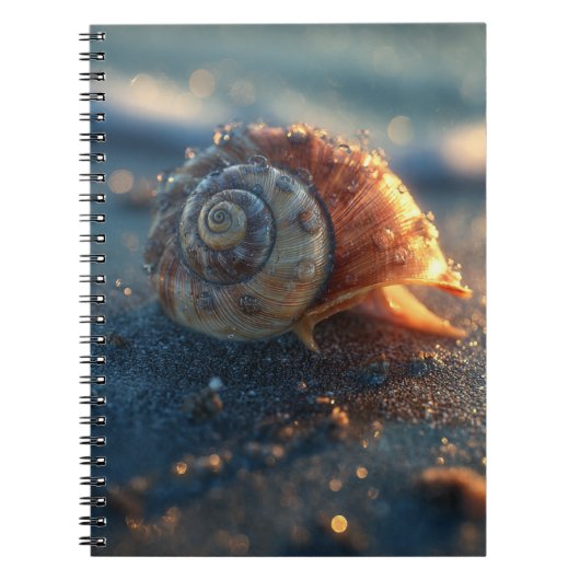 Spiral Seashell Golden Light Notebook Notizblock (Vorderseite)