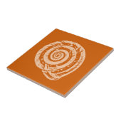 Spiral Seashell, Orangefarbene Keramik Fliese (Seite)