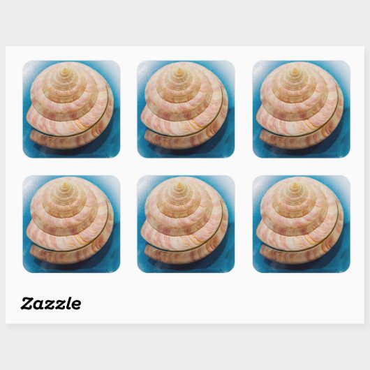 Spiral Seashell Quadratischer Aufkleber (Blatt)