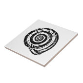 Spiral Seashell, Schwarz und Weiß Fliese (Seite)