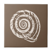 Spiral Seashell, Taupe Tan und Creme / Beige Fliese (Vorderseite)