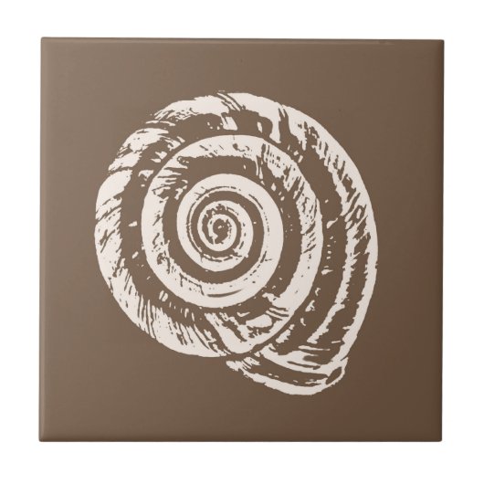 Spiral Seashell, Taupe Tan und Creme / Beige Fliese (Vorderseite)