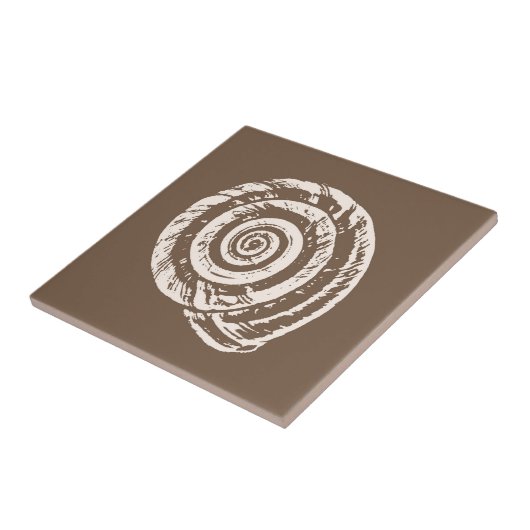 Spiral Seashell, Taupe Tan und Creme / Beige Fliese (Seite)