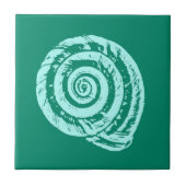 Spiral Seashell, Türkis und Aqua Fliese (Vorderseite)