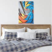 Spiral Spectrum Leinwand - Bold Geometric Art (Insitu (Schlafzimmer))