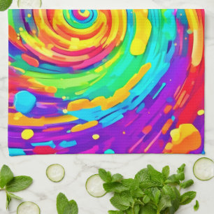 Spiral Splash Farben Kunst und Kultur Geschirrtuch