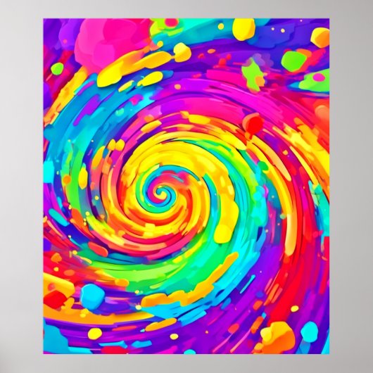 Spiral Splash Farben Kunst und Kultur Poster (Vorne)