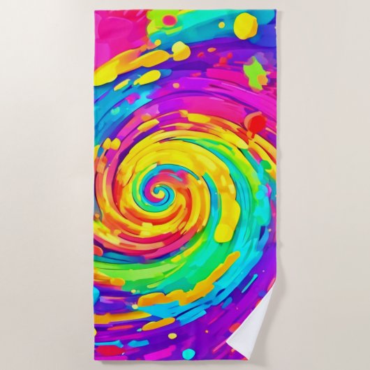 Spiral Splash Farben Kunst und Kultur Strandtuch (Vorderseite)