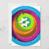 Spiral Text Wonky Circles White Star von David Einladung (Vorderseite)