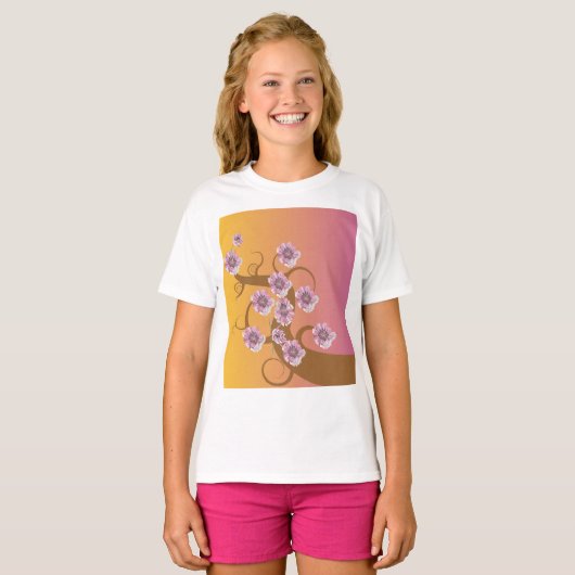 Spiral Tree With Flower T-Shirt (Vorne ganz)