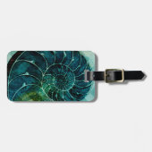 Spiral Turquoise Conch Muschel Gepäckanhänger (Vorderseite horizontal)