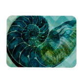 Spiral Turquoise Conch Muschel Magnet (Horizontal)