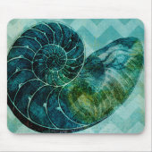 Spiral Turquoise Conch Muschel Mousepad (Vorne)