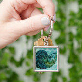 Spiral Turquoise Conch Muschel Schlüsselanhänger (Hand)