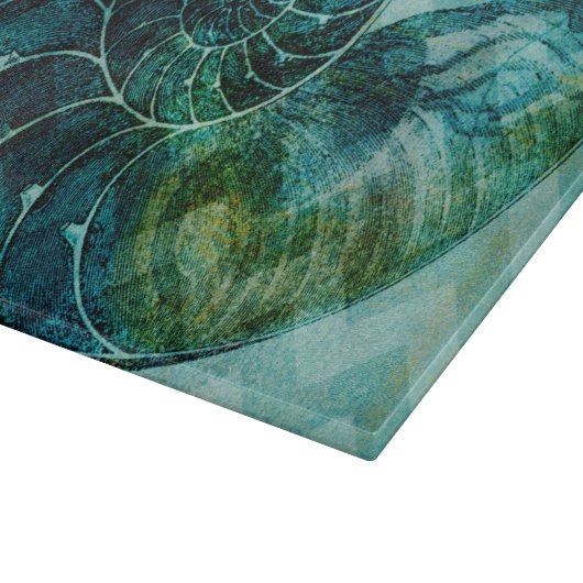 Spiral Turquoise Conch Muschel Schneidebrett (Ecke)