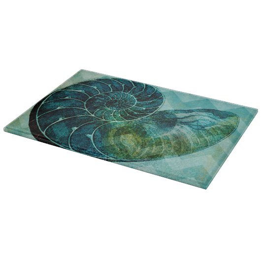 Spiral Turquoise Conch Muschel Schneidebrett (Ecke)