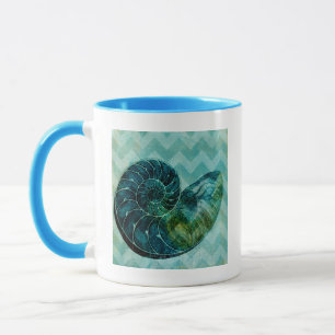 Spiral Turquoise Conch Muschel Tasse
