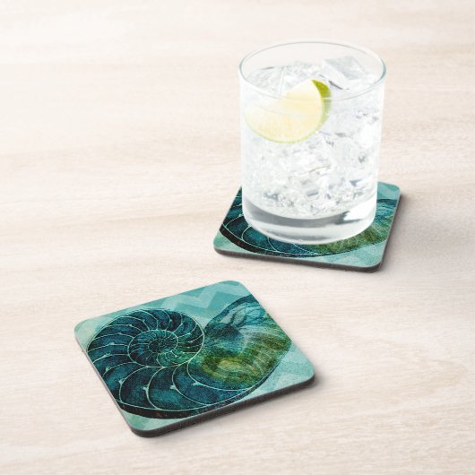 Spiral Turquoise Conch Muschel Untersetzer (Rechte Seite)