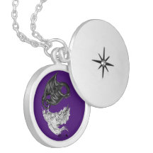 Spiral Unicorn Dragon Yin Yang Locket Nekklatur
