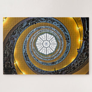 Spiral Vatican Art Treppe Blau Gelbes Puzzle