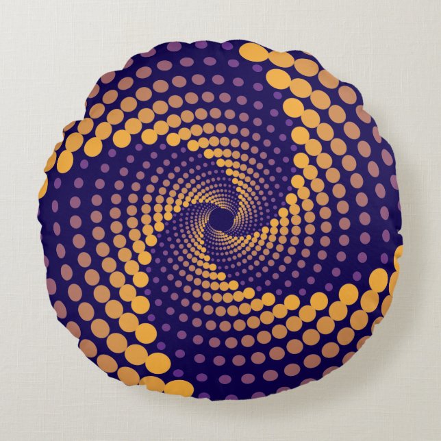 Spiral-Vortex-Muster Rundes Kissen (Vorderseite)
