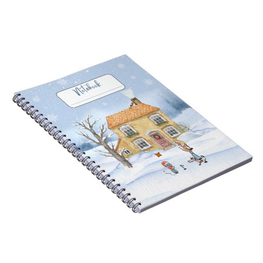 Spiral Winter Theme Notebook Notizblock (Rechte Seite)