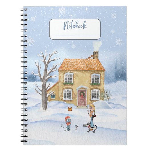 Spiral Winter Theme Notebook Notizblock (Vorderseite)