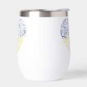 Spiral Wirbel mehandi Herz Ukrainische Flaggenfarb (Links)