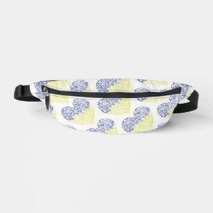 Spiral Wirbel mehandi Herz Ukrainische Flaggenfarb Bauchtasche