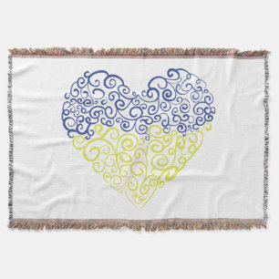 Spiral Wirbel mehandi Herz Ukrainische Flaggenfarb Decke