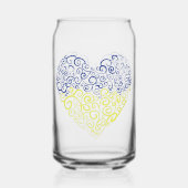 Spiral Wirbel mehandi Herz Ukrainische Flaggenfarb Dosenglas (Rückseite)