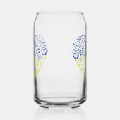 Spiral Wirbel mehandi Herz Ukrainische Flaggenfarb Dosenglas (Rechts)