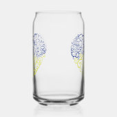 Spiral Wirbel mehandi Herz Ukrainische Flaggenfarb Dosenglas (Links)