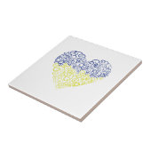 Spiral Wirbel mehandi Herz Ukrainische Flaggenfarb Fliese (Seite)