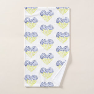 Spiral Wirbel mehandi Herz Ukrainische Flaggenfarb Handtuch