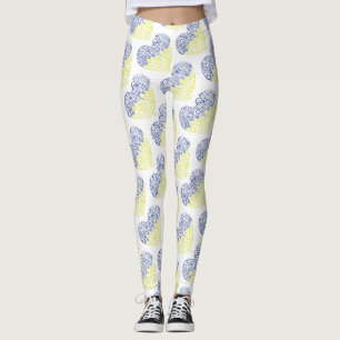 Spiral Wirbel mehandi Herz Ukrainische Flaggenfarb Leggings