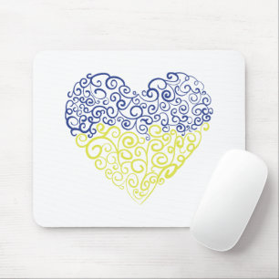 Spiral Wirbel mehandi Herz Ukrainische Flaggenfarb Mousepad