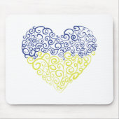 Spiral Wirbel mehandi Herz Ukrainische Flaggenfarb Mousepad (Vorne)