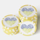 Spiral Wirbel mehandi Herz Ukrainische Flaggenfarb Pokerchips (Stapel)