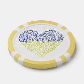 Spiral Wirbel mehandi Herz Ukrainische Flaggenfarb Pokerchips (Einzeln)
