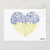 Spiral Wirbel mehandi Herz Ukrainische Flaggenfarb Postkarte (Rückseite)