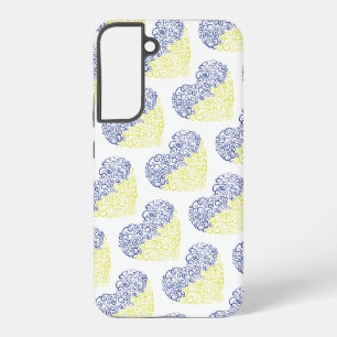 Spiral Wirbel mehandi Herz Ukrainische Flaggenfarb Samsung Galaxy Hülle