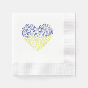 Spiral Wirbel mehandi Herz Ukrainische Flaggenfarb Serviette