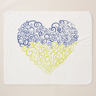 Spiral Wirbel mehandi Herz Ukrainische Flaggenfarb Sherpadecke