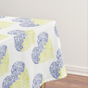 Spiral Wirbel mehandi Herz Ukrainische Flaggenfarb Tischdecke