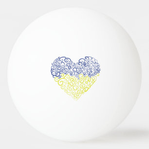 Spiral Wirbel mehandi Herz Ukrainische Flaggenfarb Tischtennisball