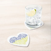 Spiral Wirbel mehandi Herz Ukrainische Flaggenfarb Untersetzer (Vor Ort)